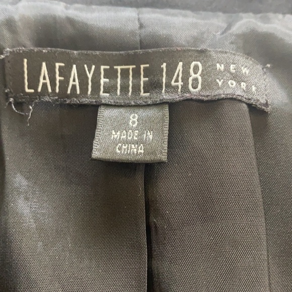 LAFAYETTE 148 Wool 3 Button Black Blazer Size 8 - Picture 6 of 7